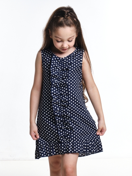 Платье для девочек Mini Maxi, модель 3275, цвет синий/горчичный - Платья для девочек с коротким рукавом