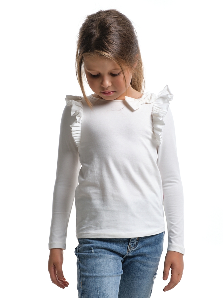 Футболка для девочек Mini Maxi, модель 1526, цвет белый - Лонгсливы