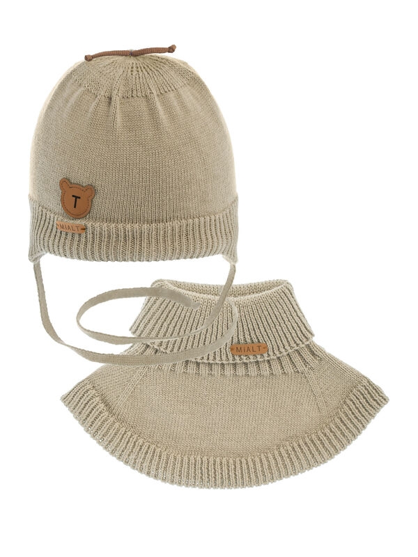 Комплект для мальчика Домовенок, Миалт холодно-бежевый, весна-осень - Шапки весна-осень