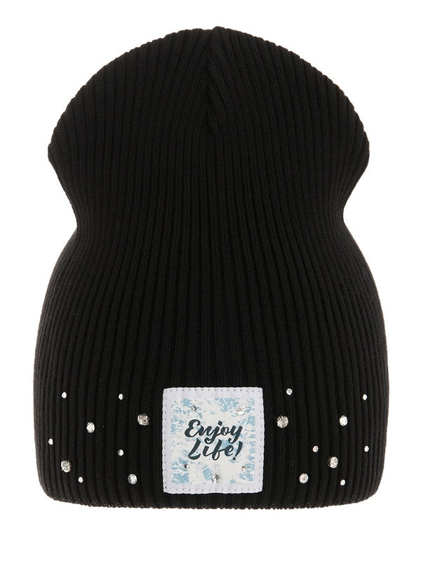 Шапка для девочки Пальмира, Миалт черный, весна-осень - Для девочек весна-осень