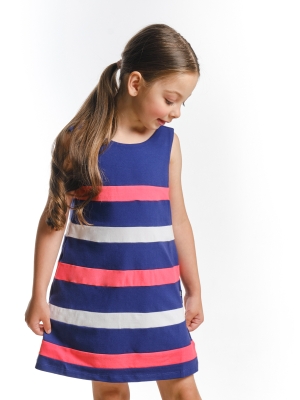 Платье для девочек Mini Maxi, модель 2918, цвет синий/коралловый