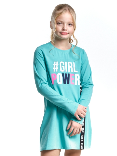 Платье для девочек Mini Maxi, модель 6057, цвет бирюзовый - Платья для девочек с длинным рукавом
