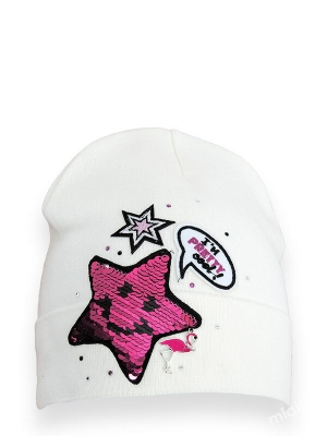 Шапка для девочки Pretty, Миалт белый, весна-осень