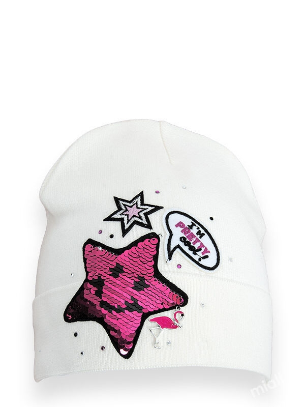 Шапка для девочки Pretty, Миалт белый, весна-осень - Для девочек весна-осень