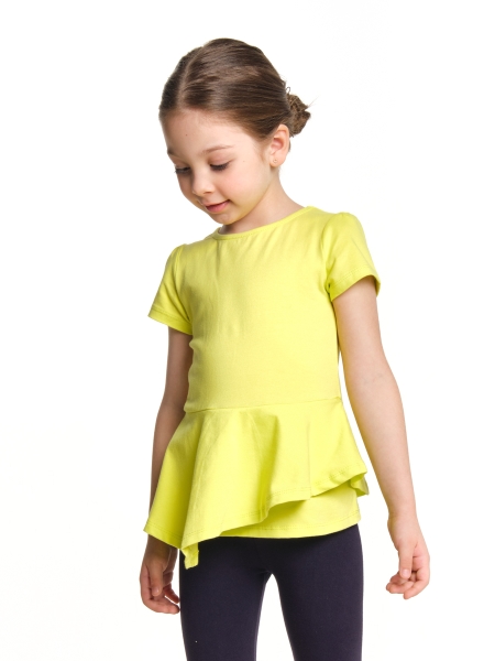 Футболка для девочек Mini Maxi, модель 0738, цвет желтый/неон - Туники для девочек