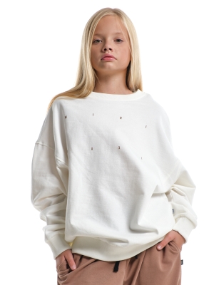 Свитшот для девочек Mini Maxi, модель 80333, цвет белый