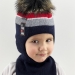 Шлем для мальчика Залп, Миалт темно-синий, зима