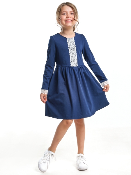 Платье для девочек Mini Maxi, модель 6702, цвет синий - Платья для девочек с длинным рукавом