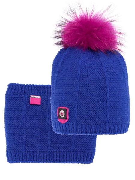 Комплект для девочки Алмаз комплект, Миалт ярко-синий, зима - Комплекты: шапка и шарф
