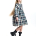 Платье для девочек Mini Maxi, модель 7787, цвет бирюзовый/клетка