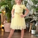 Платье для девочки нарядное БУШОН ST50, цвет желтый, принт однотонный