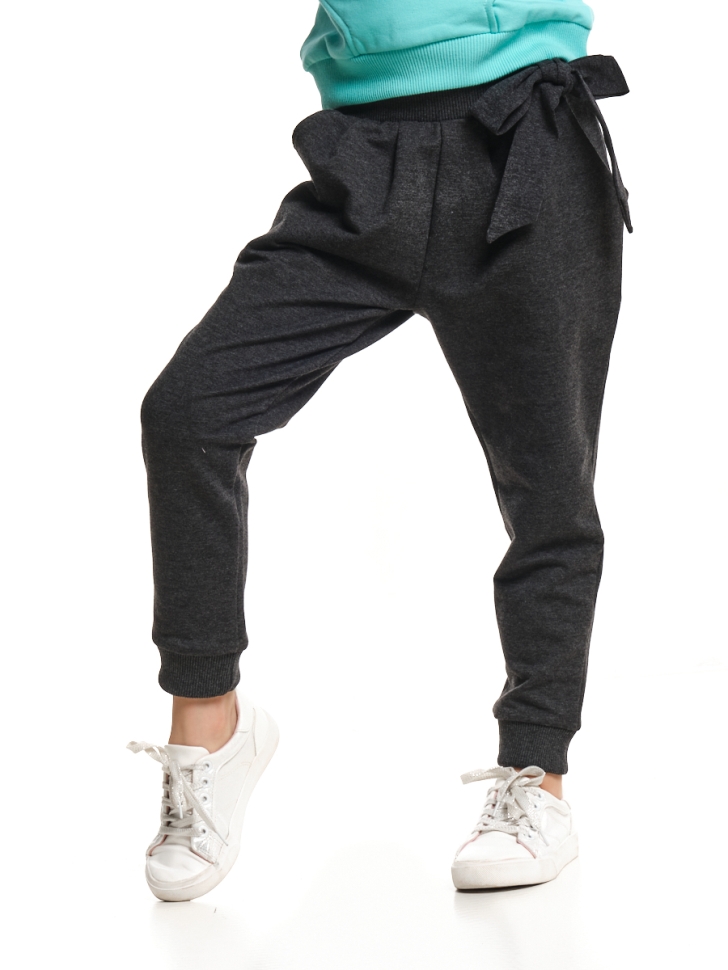 Брюки для девочек Mini Maxi, модель 7323, цвет черный/меланж - Брючки / джоггеры спортивные