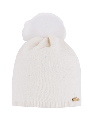 Шапка для девочки Безе, Миалт белый, весна-осень
