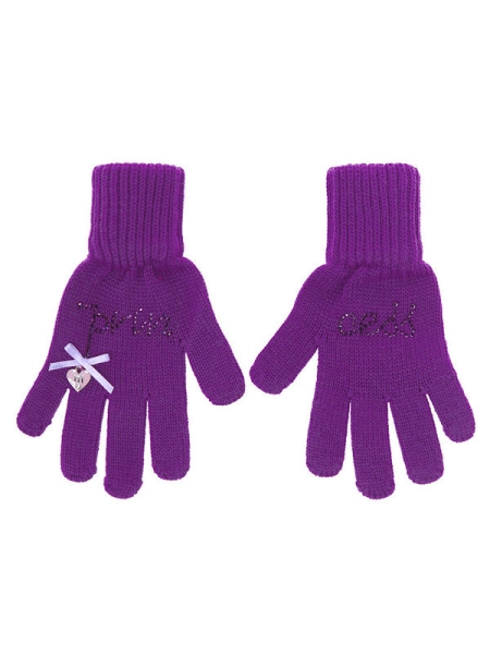 Перчатки для девочки Decor, Миалт ярко-фиолетовый, весна-осень - Перчатки