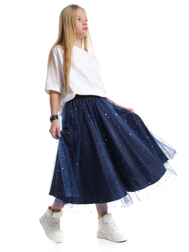 Юбка для девочек Mini Maxi, модель 7608, цвет синий/синий/мультиколор - Юбки для девочек