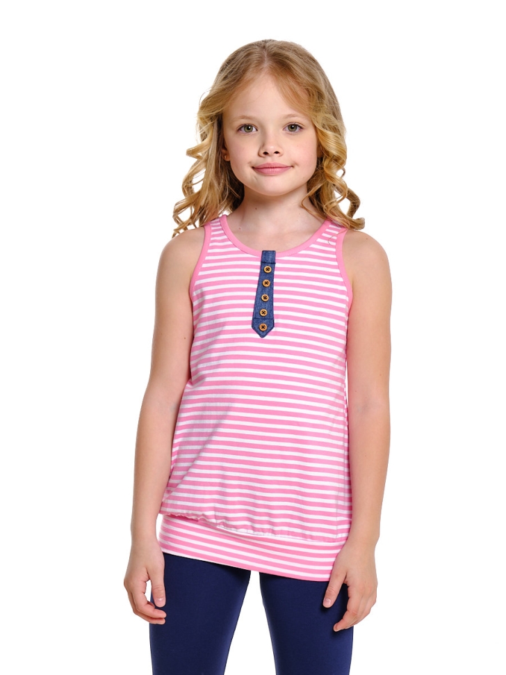 Майка для девочек Mini Maxi, модель 0323, цвет розовый/мультиколор - Майки и топы на лето