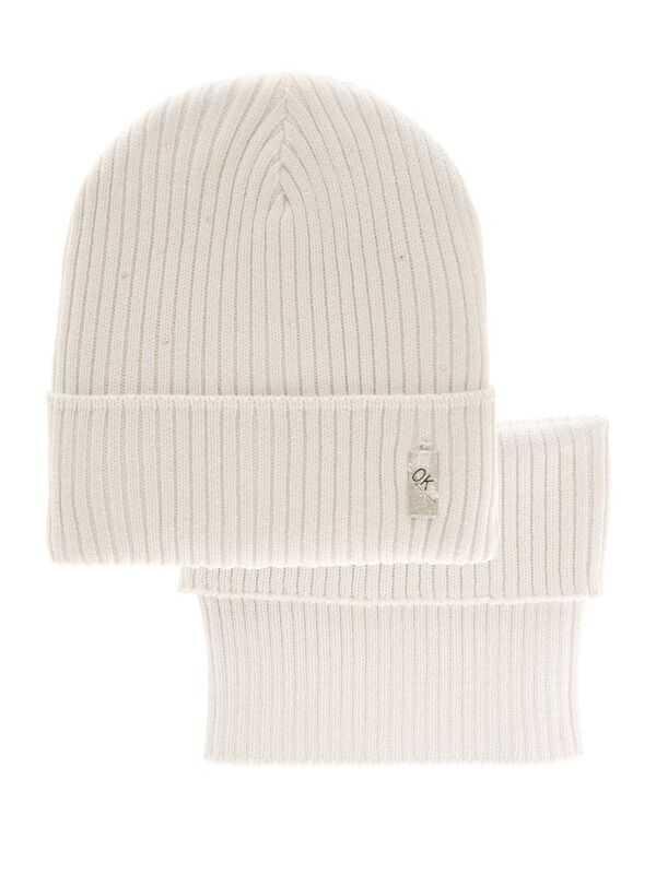 Комплект для девочки Окси, Миалт белый, зима - Комплекты: шапка и шарф