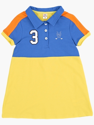 Платье для девочек Mini Maxi, модель 7029, цвет голубой/неон