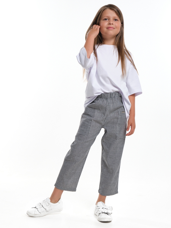 Брюки для девочек Mini Maxi, модель 7973, цвет мультиколор/графит - Брюки для девочек