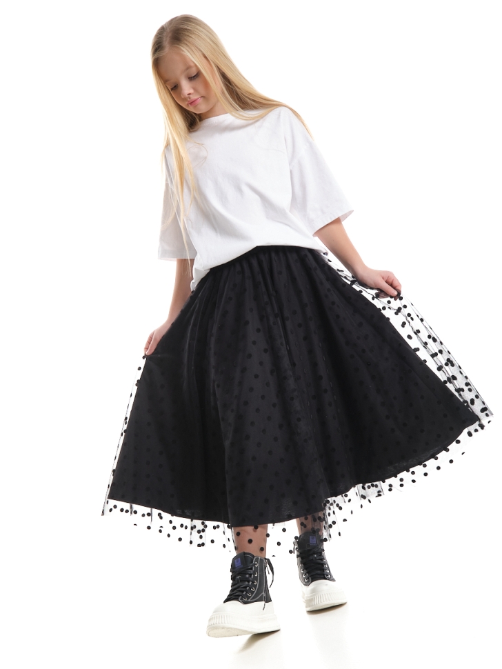 Юбка для девочек Mini Maxi, модель 7608, цвет черный/мультиколор - Юбки для девочек