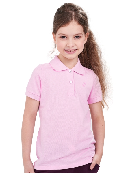 Футболка-поло для девочек Mini Maxi, модель 0366, цвет розовый - Поло для девочек