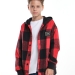 Куртка для мальчиков Mini Maxi, модель 7989, цвет красный/черный/клетка