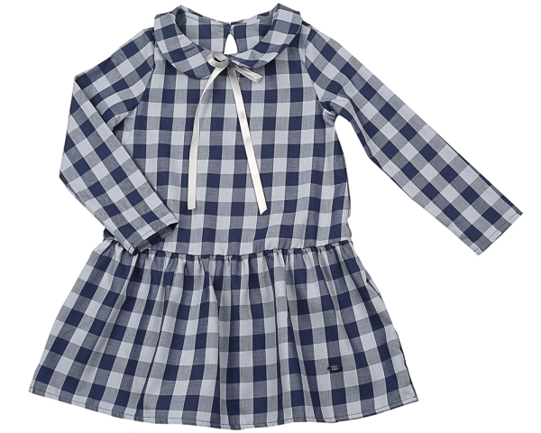 Платье для девочек Mini Maxi, модель 3595, цвет серый/мультиколор - Платья для девочек с длинным рукавом