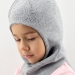 Шапка-шлем для девочки Фауна св.серый