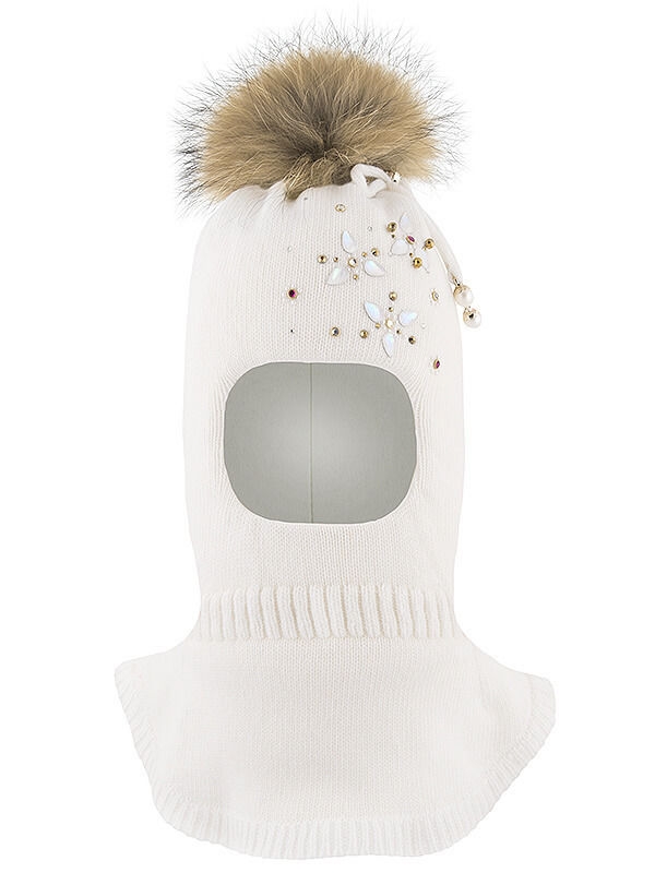 Шлем для девочки Джоанна, Миалт белый, зима - Шапки-шлемы зима-осень