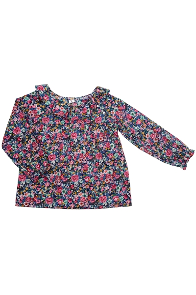 Блузка для девочек Mini Maxi, модель 2394, цвет мультиколор - Блузки с длинным рукавом / текстиль