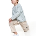 Лонгслив для мальчиков Mini Maxi, модель 6007, цвет серый/голубой