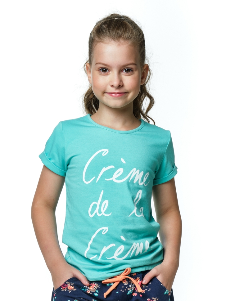 Футболка для девочек Mini Maxi, модель 2729, цвет бирюзовый - Футболки для девочек