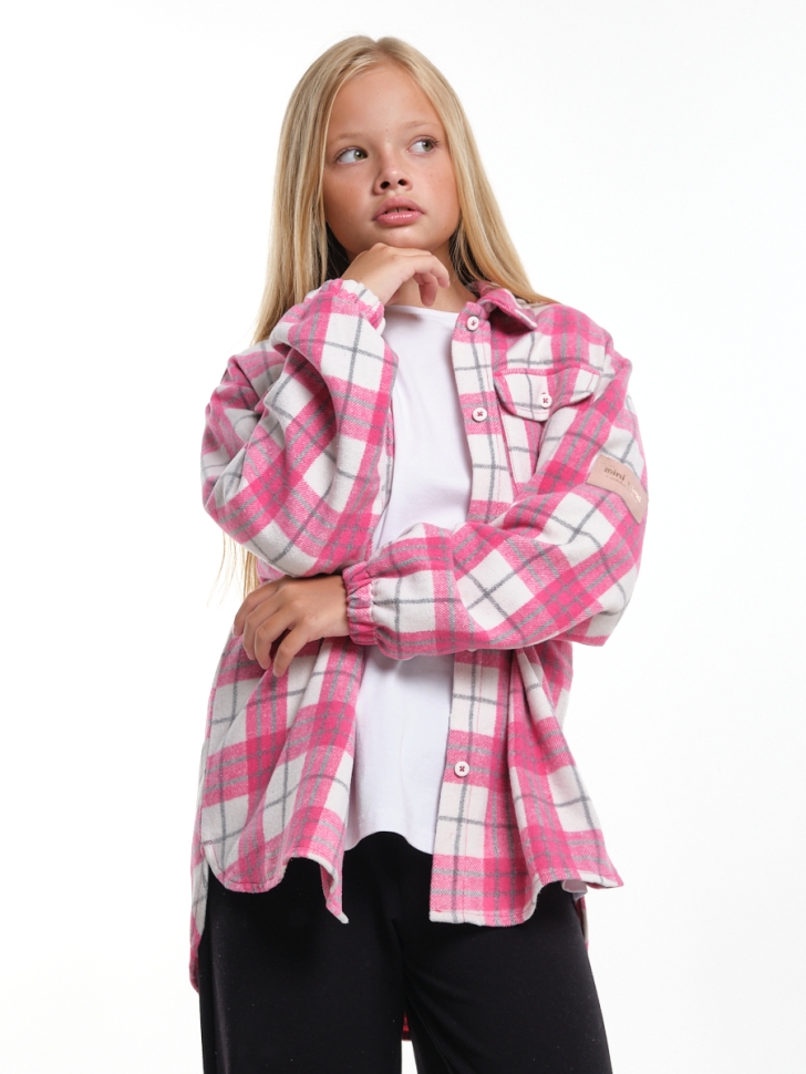 Рубашка для девочек Mini Maxi, модель 7990, цвет малиновый/клетка - Рубашки для девочек