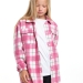 Рубашка для девочек Mini Maxi, модель 7990, цвет малиновый/клетка