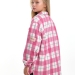Рубашка для девочек Mini Maxi, модель 7990, цвет малиновый/клетка