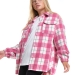 Рубашка для девочек Mini Maxi, модель 7990, цвет малиновый/клетка