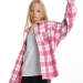 Рубашка для девочек Mini Maxi, модель 7990, цвет малиновый/клетка