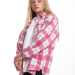 Рубашка для девочек Mini Maxi, модель 7990, цвет малиновый/клетка
