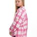 Рубашка для девочек Mini Maxi, модель 7990, цвет малиновый/клетка