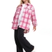 Рубашка для девочек Mini Maxi, модель 7990, цвет малиновый/клетка