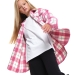 Рубашка для девочек Mini Maxi, модель 7990, цвет малиновый/клетка