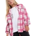 Рубашка для девочек Mini Maxi, модель 7990, цвет малиновый/клетка