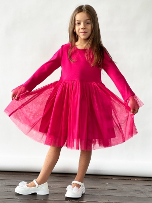 Платье для девочки нарядное БУШОН ST56, цвет фуксия