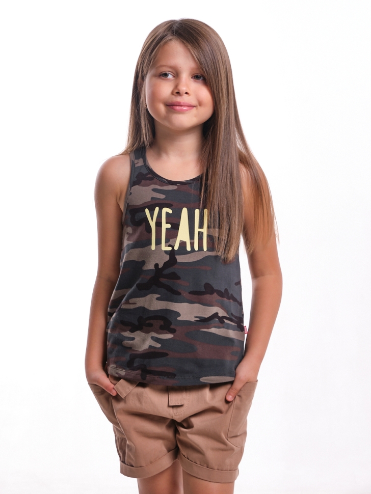Майка-борцовка для девочек Mini Maxi, модель 1795, цвет камуфляж - Майки и топы на лето