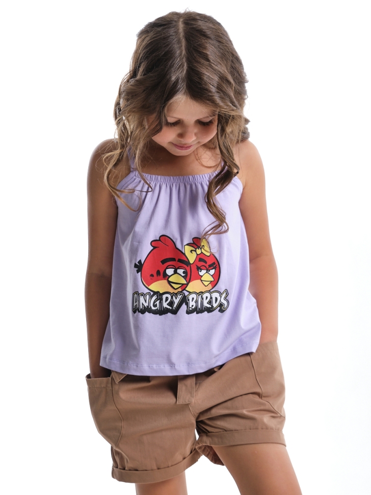 Футболка-топ для девочек Mini Maxi, модель 0061, цвет сиреневый - Майки и топы на лето