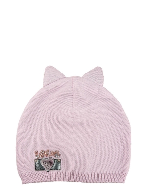 Шапка для девочки Пантера, Миалт сиренево-розовый, весна-осень