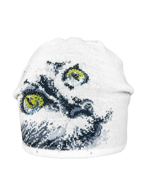 Шапка для девочки Шер-р, Миалт белый/зеленый, весна-осень - Для девочек весна-осень