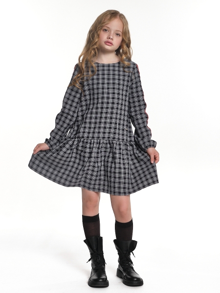 Платье для девочек Mini Maxi, модель 7811, цвет синий/клетка - Платья для девочек с длинным рукавом