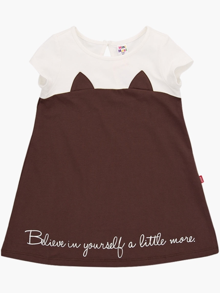 Платье для девочек Mini Maxi, модель 1620, цвет коричневый - Платья для девочек с коротким рукавом