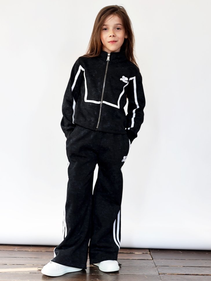 Спортивный костюм для девочки БУШОН SP221, цвет черный - Костюмы спортивные